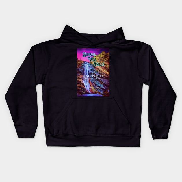 Bridal Veil Falls Poster Kids Hoodie by ElevatedCT